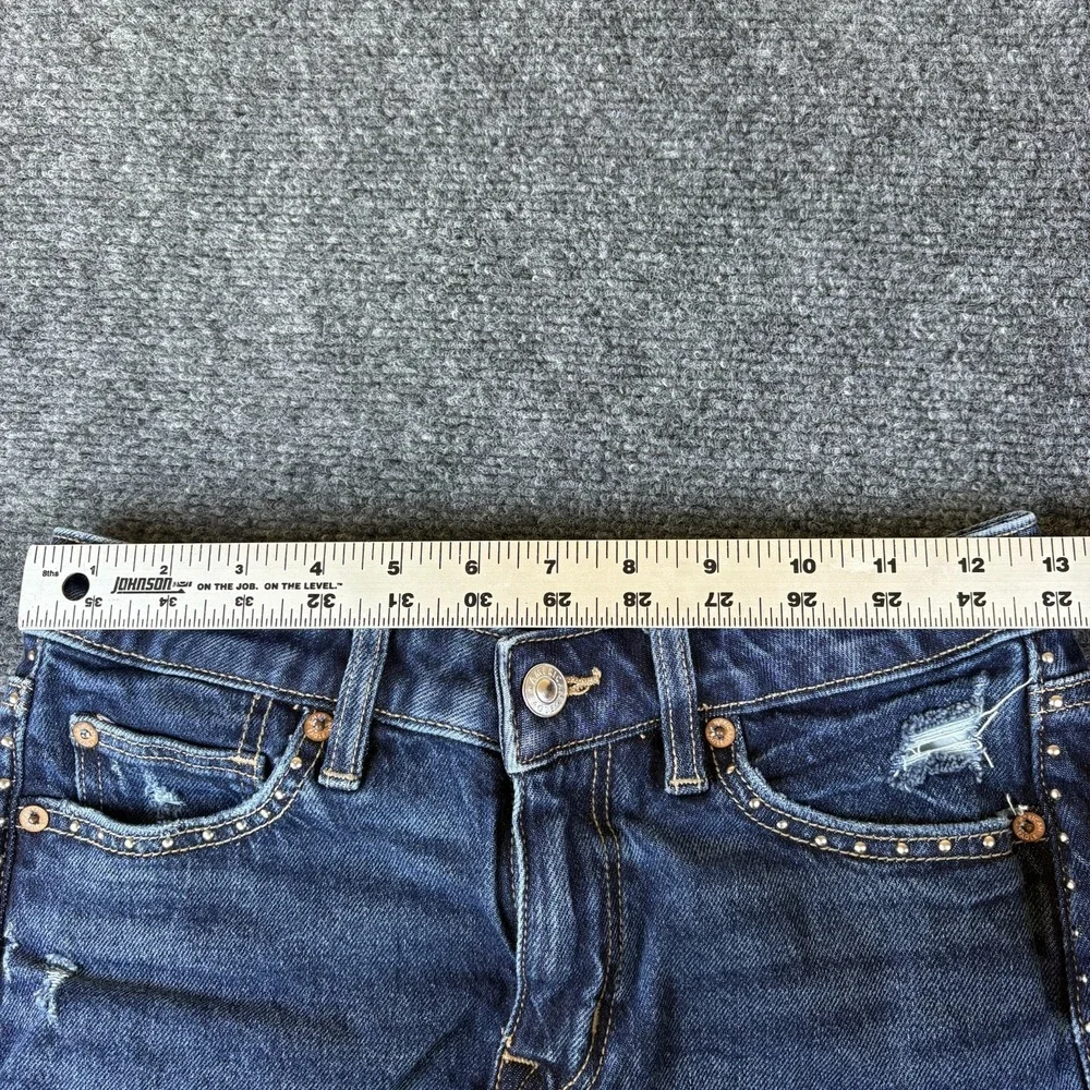 American Eagle Outfitters Cut Off Shorts Women 26x4 Blue Denim Cotton Frayed Hem